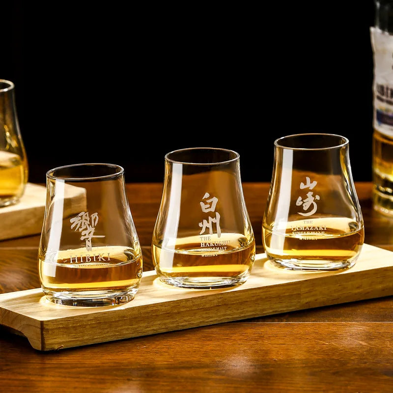 Vasos de whisky Old Fashioned redondos, transparentes, con forma de huevo y bandeja de madera, vasos de whisky, cristalería para bar de bourbon