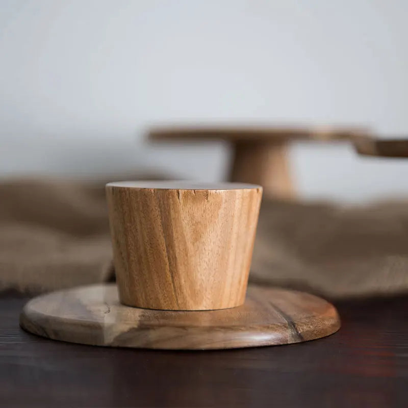 KEMORELA - Plato de madera alto para tartas, bandejas creativas para servir comida, bandeja de madera natural ecológica para postres, frutas y aperitivos, decoración del hogar