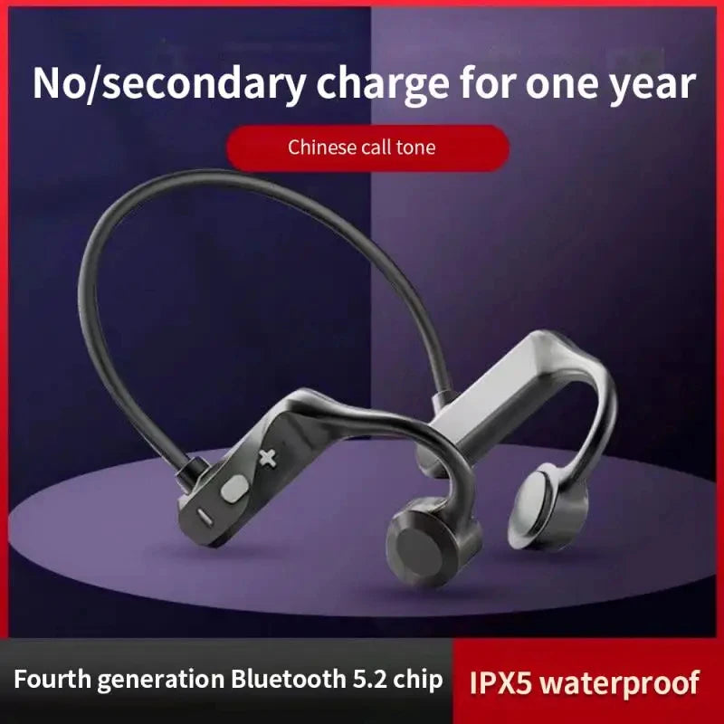 Auriculares de conducción ósea K69 con Bluetooth, auriculares deportivos de alta fidelidad con gancho para la oreja, inalámbricos y micrófono, resistentes al agua.