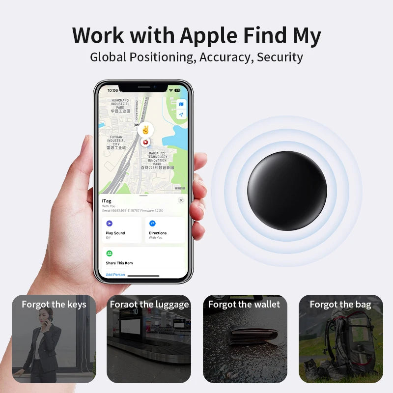 Rastreador antipérdida para Apple Airtag (paquete de 4, 3, 2 y 1) que reemplaza a Find My Bluetooth, rastreador GPS para equipaje, buscador de llaves MFi para iOS.