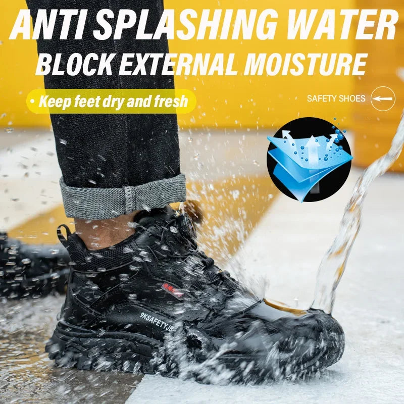 Nuevos zapatos de seguridad para hombre a la moda, aislantes 6KV, transpirables, impermeables, antideslizantes y cómodos.