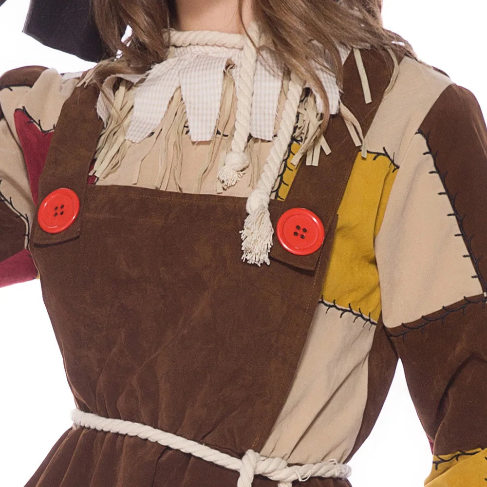 Halloween The Wizard of Oz Scarecrow Parent-Child Costume Carnival Party Performance Circus Clown Dress Womens Cosplay Costume