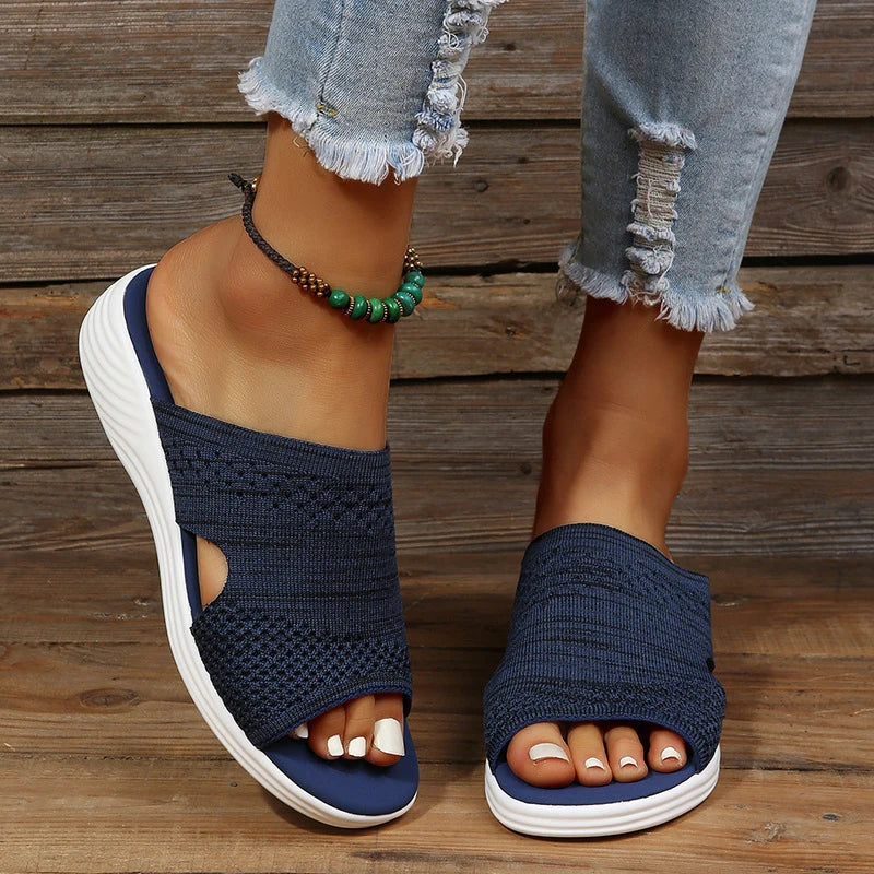 Sandalias de verano para mujer, zapatos de cuña a la moda para mujer, sandalias de punta abierta, sandalias elegantes para mujer, calzado femenino