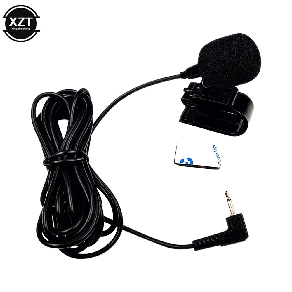 Micrófono de audio profesional para coche, conector jack de 2,5 mm y 3 m, minimicrófono externo con cable para DVD, radio, mono de 2 polos.