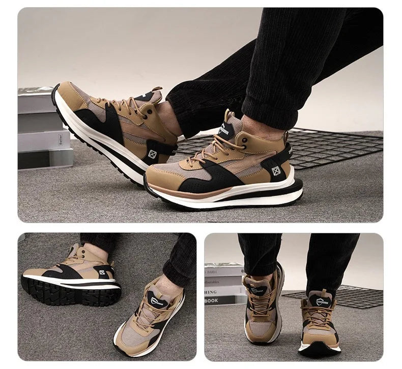 Nuevo calzado de seguridad para hombre, de cuatro estaciones, con puntera de acero antiaplastamiento y antiperforación, suela blanda antideslizante, para trabajo.