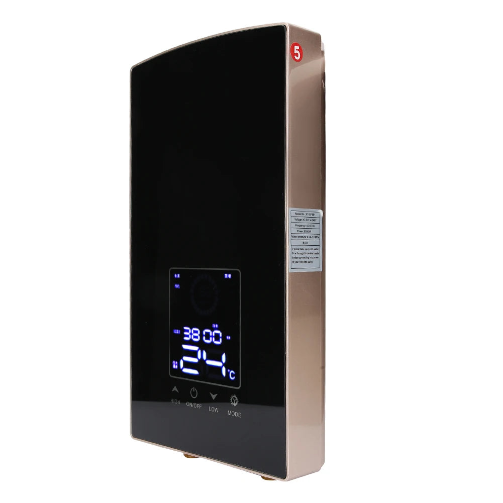 Calentador de agua eléctrico mural con control por voz. Calentador de agua instantáneo para baño, 220-240 V.