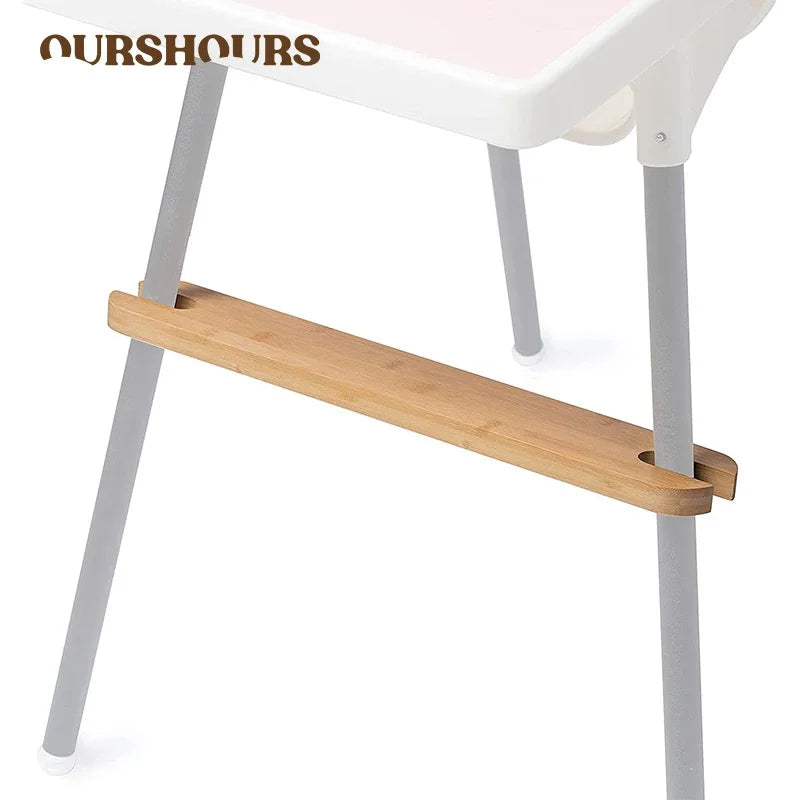 Reposapiés para trona de bebé, asiento de madera de bambú natural, reposapiés antideslizante, estable, accesorios para trona, artículos para bebés y niños.