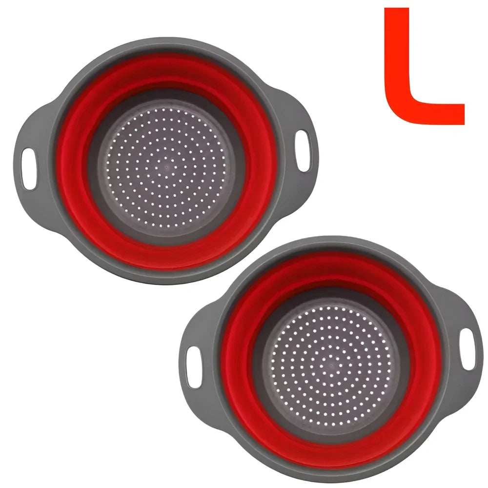 Colador plegable redondo, libre de BPA, cesta de drenaje para lavar frutas y verduras, colador de cocina, apto para lavavajillas.
