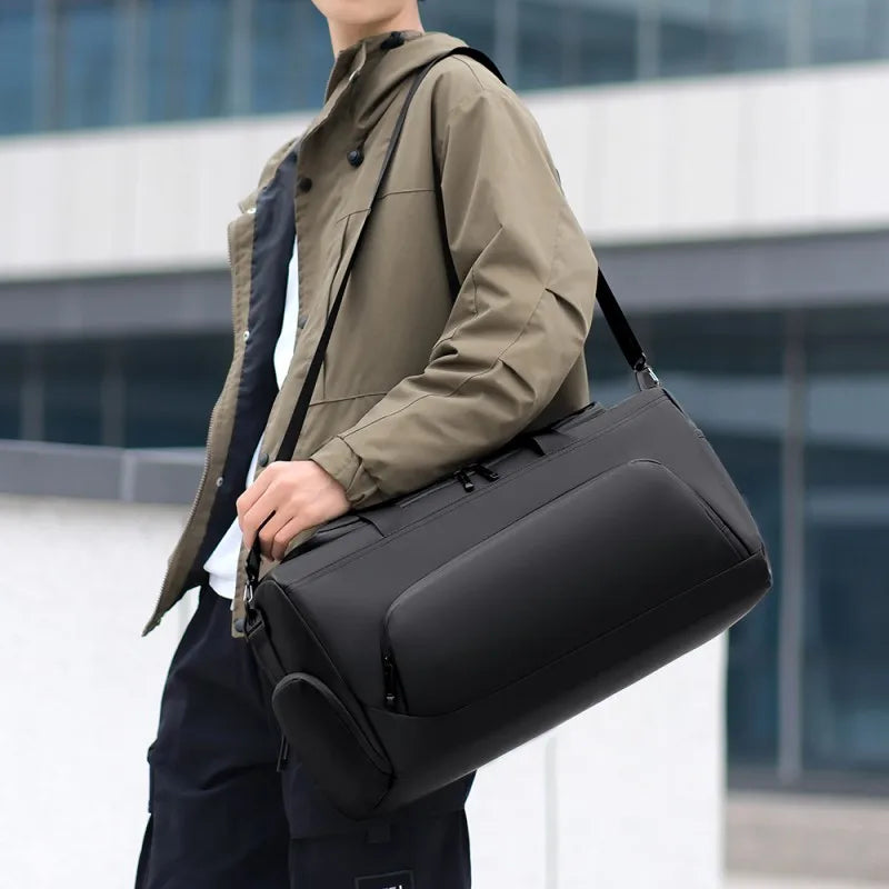 Bolsa deportiva de gimnasio, bolso de mano de gran capacidad, bolsa de viaje portátil, multicompartimento con espacio para guardar zapatos, perfecta para vacaciones y gimnasio.