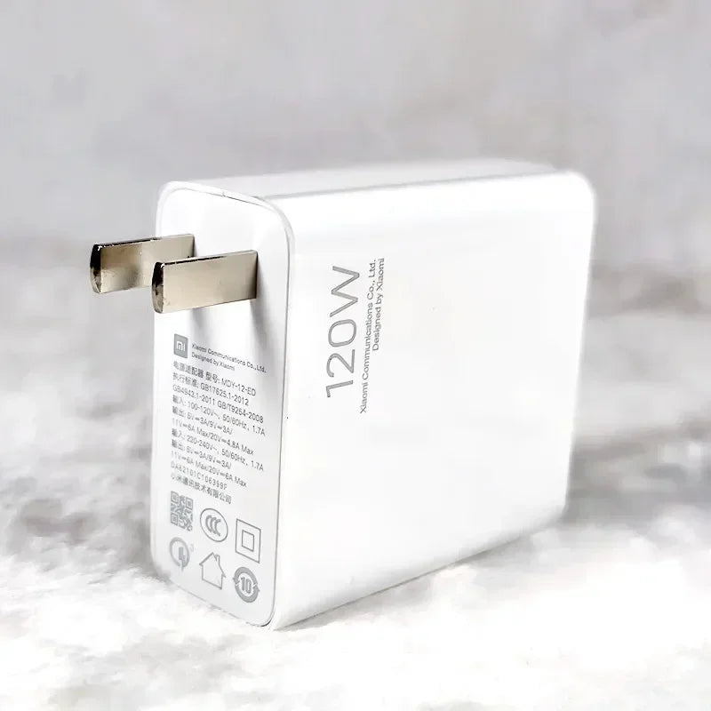 Cargador turbo original Xiaomi de 120 W, carga rápida tipo C, 6 A, adaptador de corriente, cable USB para Mi 13 Ultra, 12T Pro, 11T, RedMi Note 13