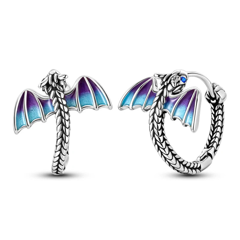 Pendientes de plata de ley 925 con diseño de mariposa, abeja, mariquita y flor de arcoíris para mujer, joyería de moda para fiestas de cumpleaños, regalos
