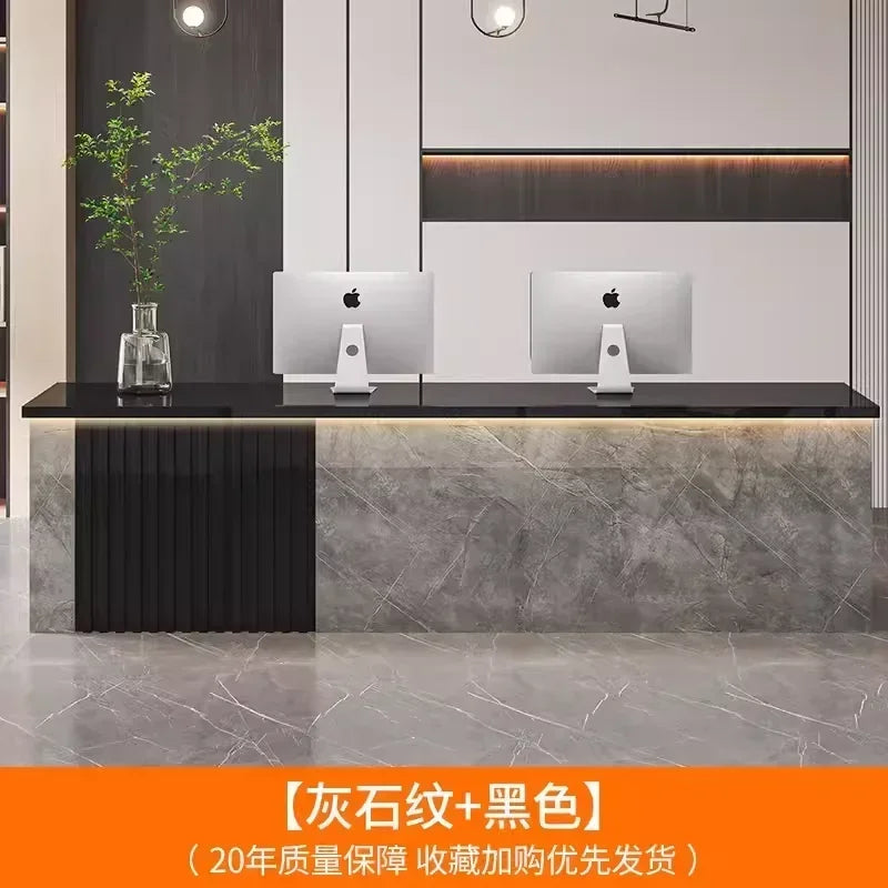 Mostrador de oficina Mostradores de recepción Decoraciones Belleza Mostradores de recepción modernos Salón de lujo Mostrador Negocio Mobiliario comercial