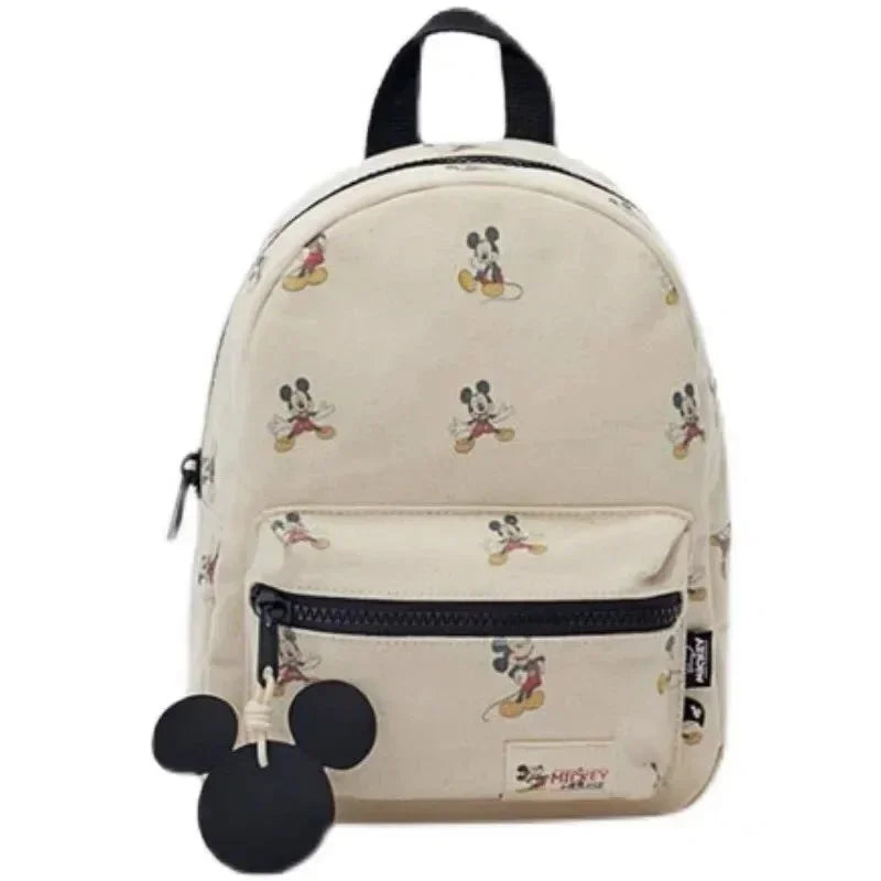 Mochila de moda con dibujos animados de Mickey Mouse de Disney, mochila escolar de lona de Minnie para mujer, mochila de gran capacidad a la moda, mochila para niñas