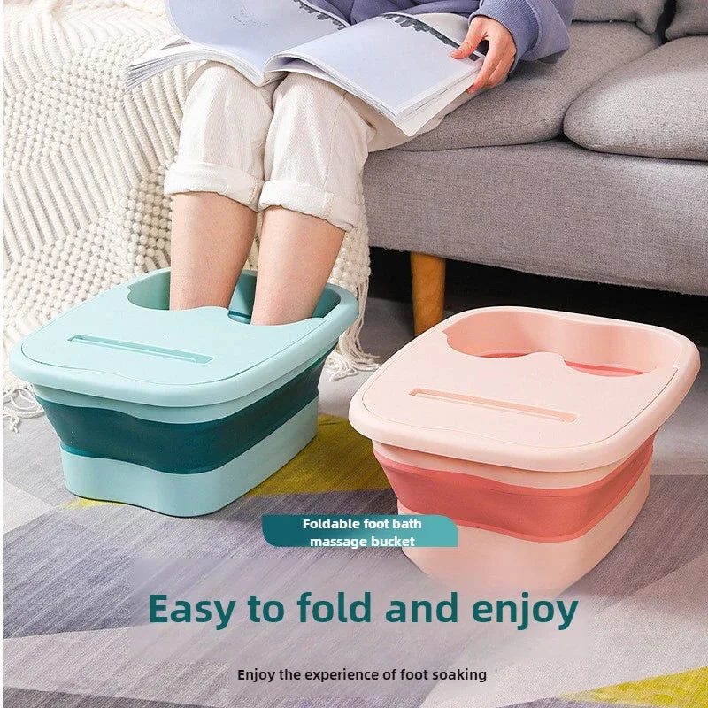 Cubo de masaje para pediluvio plegable, cubo de remojo, lavabo plegable, cubo para baño de pies de spa, bañera de sauna doméstica, bañera de pedicura