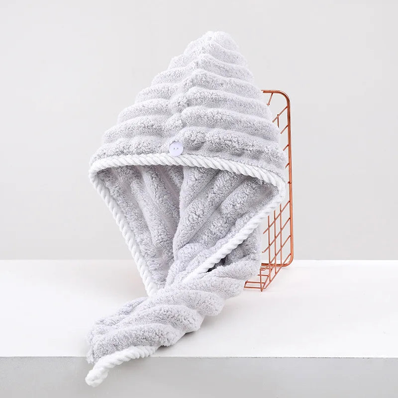Gorro para secar el cabello para mujer, grueso y súper absorbente, gorro de secado rápido, toalla para secar el cabello.