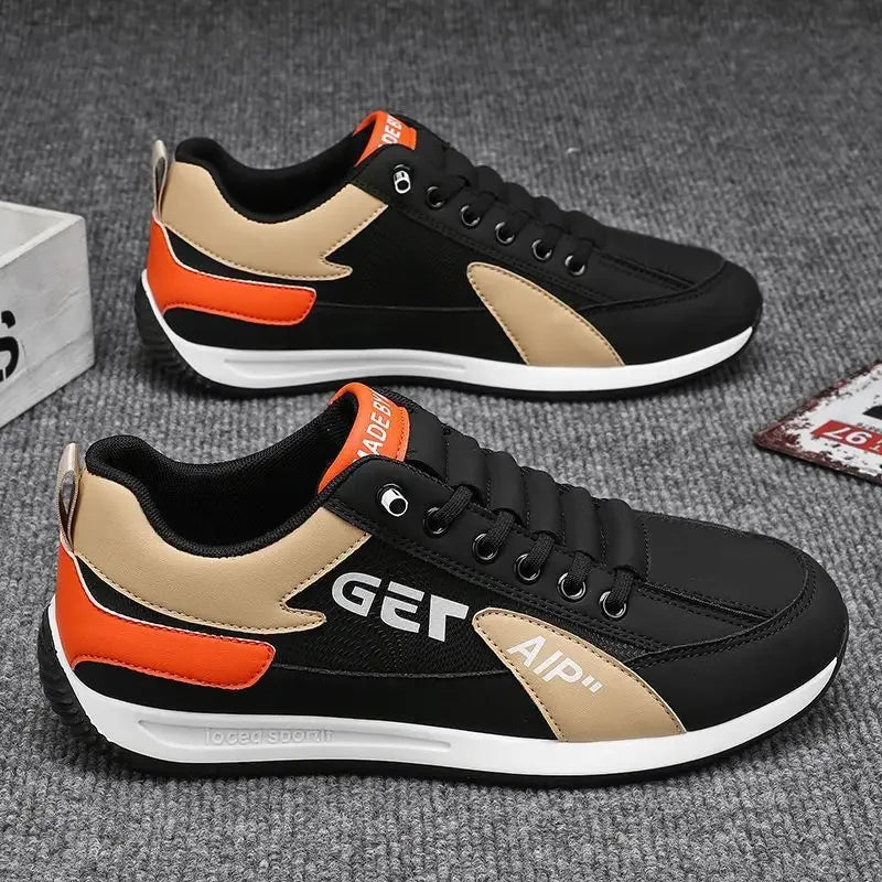 Zapatos casuales para hombre, suela suave, estilo AGAM, de cuero transpirable, mejorados, para primavera y otoño, zapatillas de deporte de moda para papá.