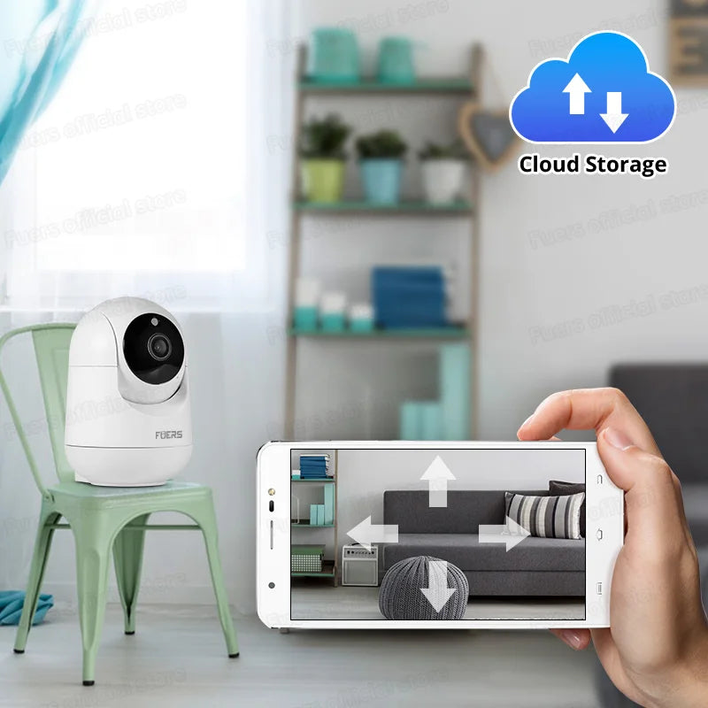 Cámara WiFi Fuers de 5 MP, Tuya Smart Home, cámara de vigilancia IP inalámbrica para interiores, detección IA, seguimiento automático, monitor de seguridad para bebés.