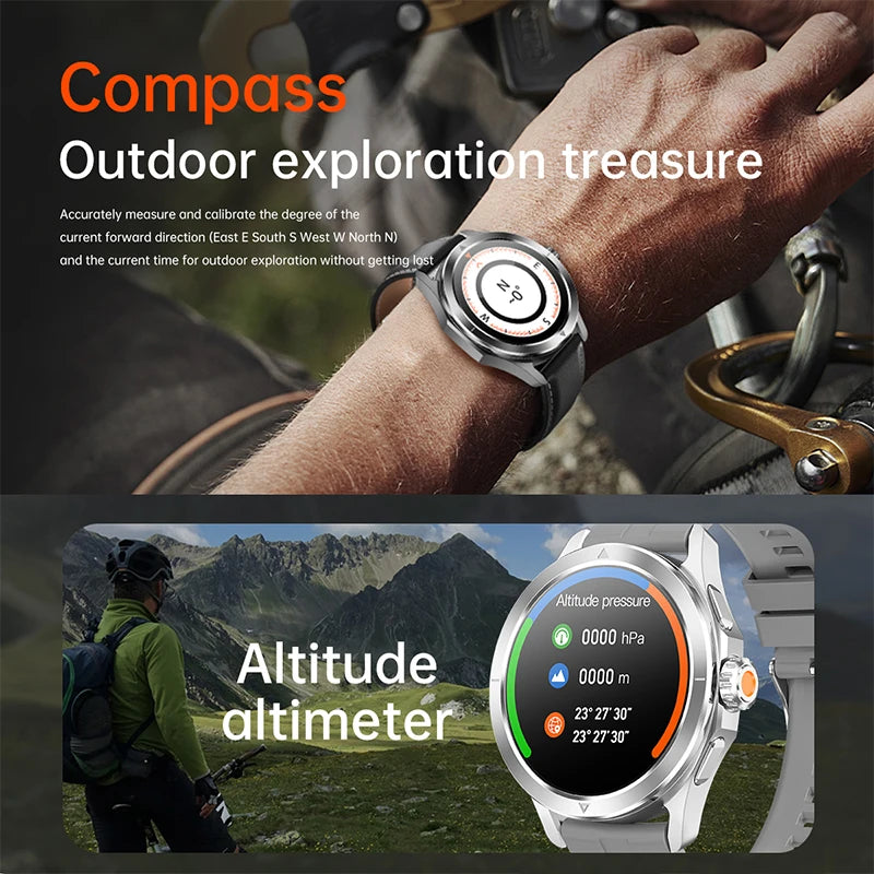 S4 Ultra para Xiaomi Pulsera Inteligente Reloj para Hombre Pantalla AMOLED HD Llamadas Bluetooth GPS Trayectoria NFC Frecuencia Cardíaca Brújula SmartWatches