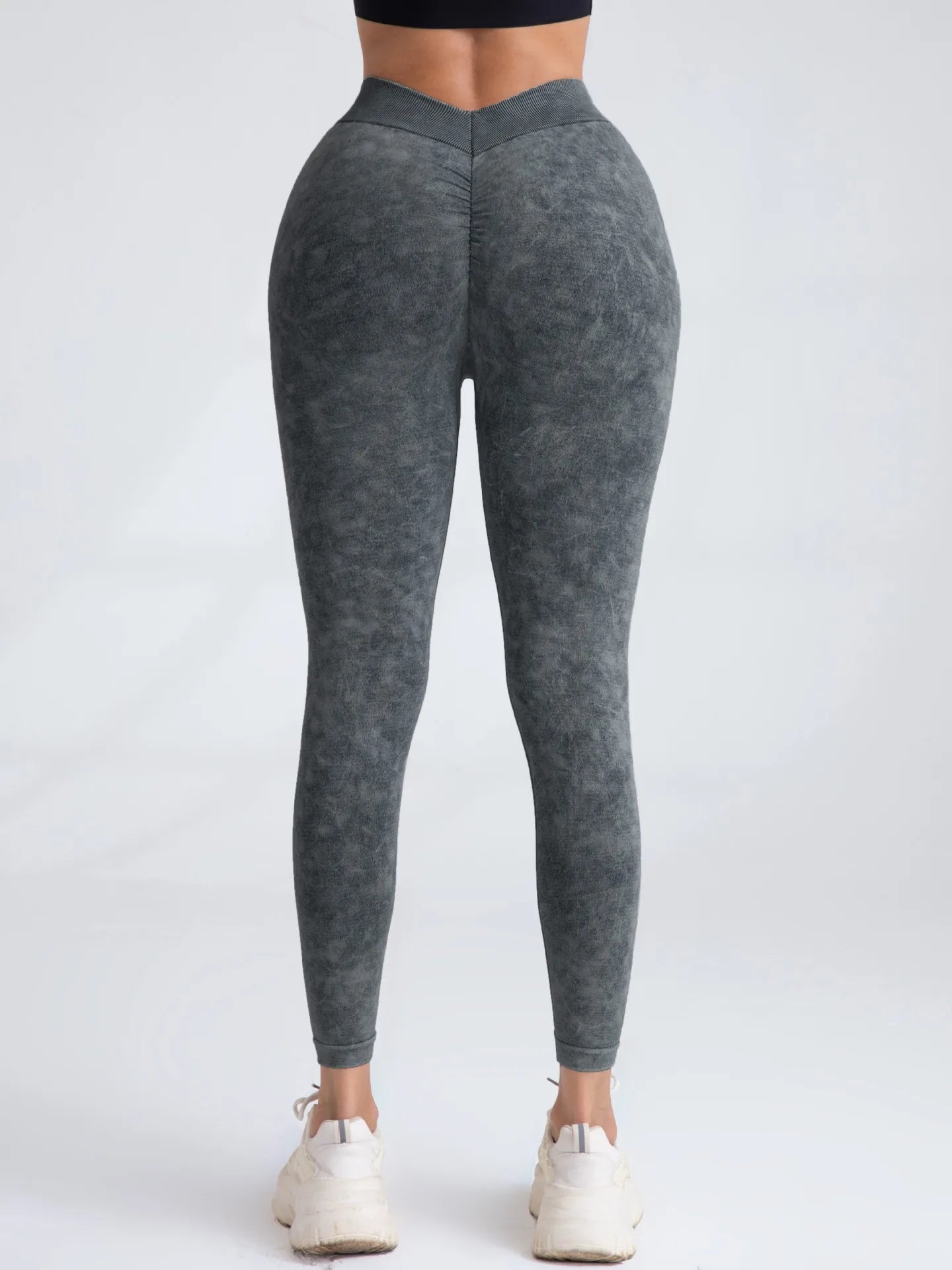 Leggings de nailon para gimnasio, yoga, espalda en V, efecto push-up en glúteos, ciclismo, fitness, ropa deportiva para entrenamiento.