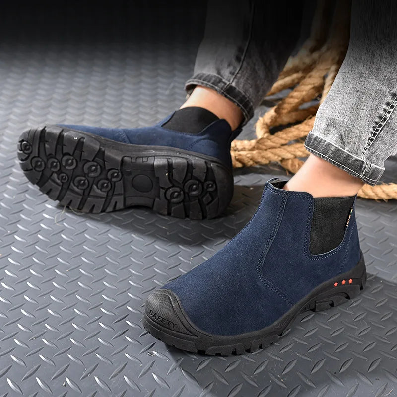Anti Smashing And Anti Piercing Suede Safety Shoes Men's Steel Toe Cap Protection Work Shoes Fashion Scarpe Antinfortunistiche