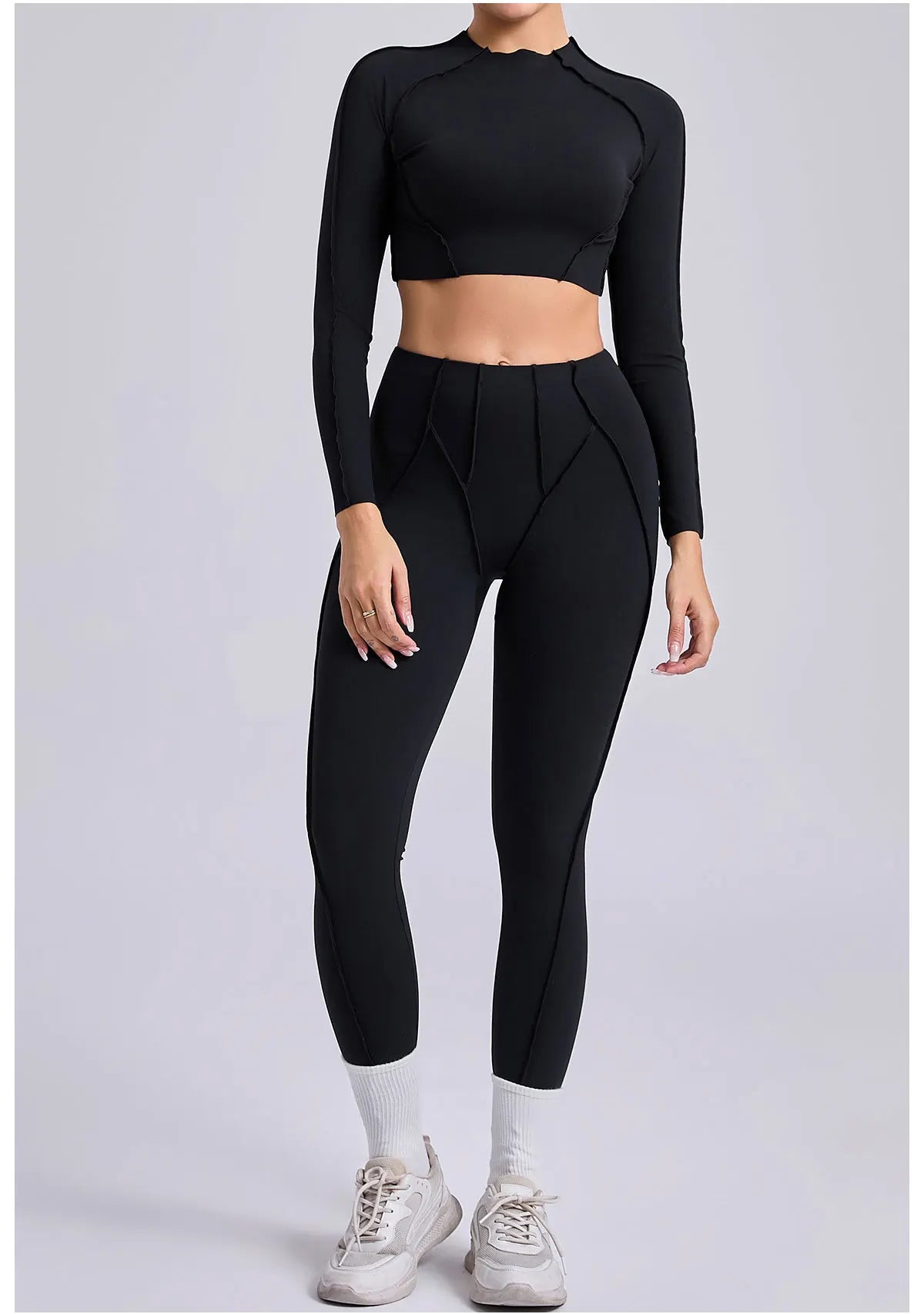 Yoga Set Workout Tracksuits 2 Pieces Gym Clothes Sportswear Yoga Suits For Women Fitness Set Sports Long Sleeved Gym Leggings