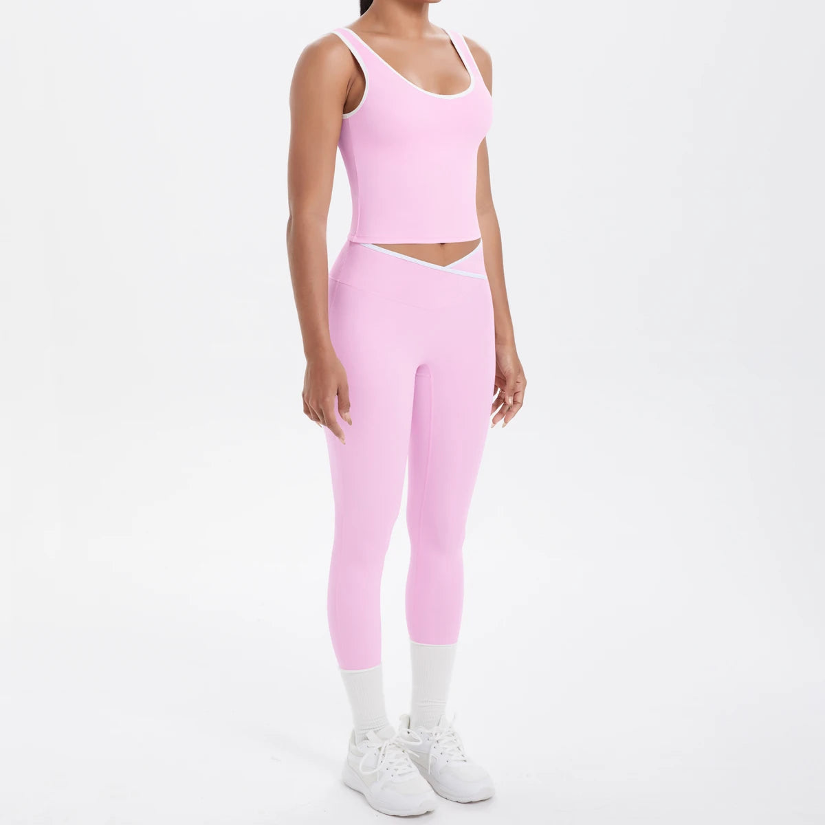 Conjunto de 2 piezas de pantalones de yoga con espalda descubierta y leggings para correr, de cintura alta, con estampado de melocotón y glúteos, para fitness y deportes.