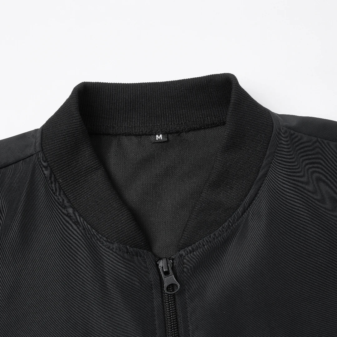 Chaqueta corta holgada de color liso con cuello de béisbol para hombre, abrigo fino informal de negocios, tendencia primavera-otoño 2024