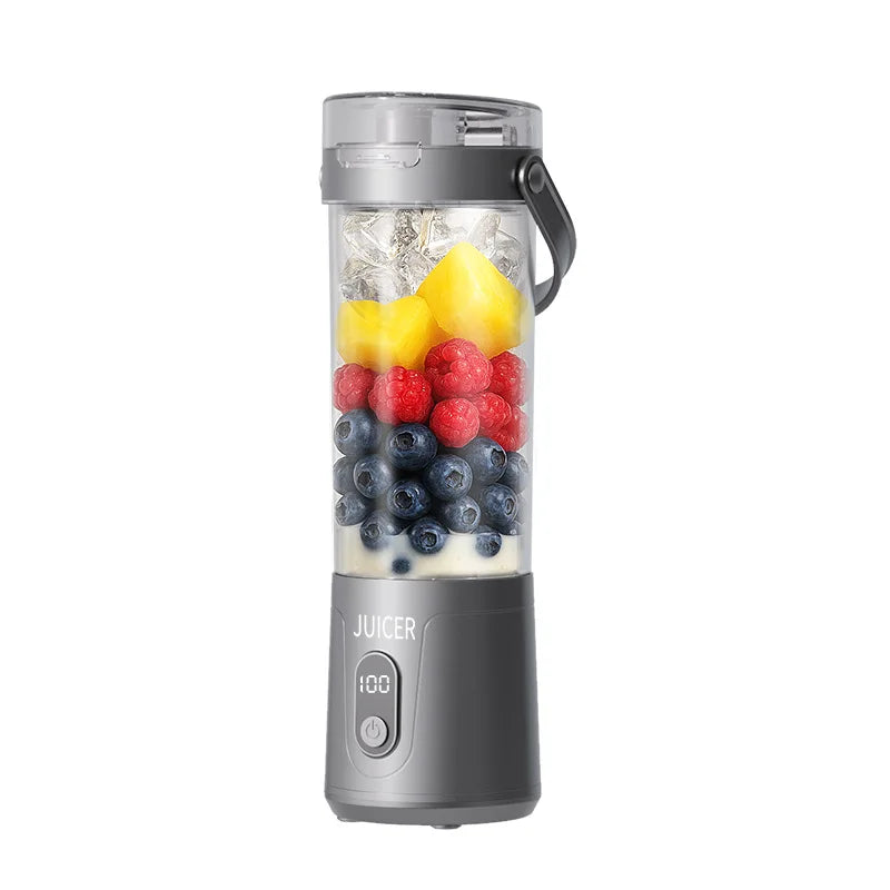 Exprimidor portátil de 600 ml, multifuncional, para uso doméstico, con hielo picado, recargable por USB, para exteriores, máquina eléctrica para hacer jugos de frutas.