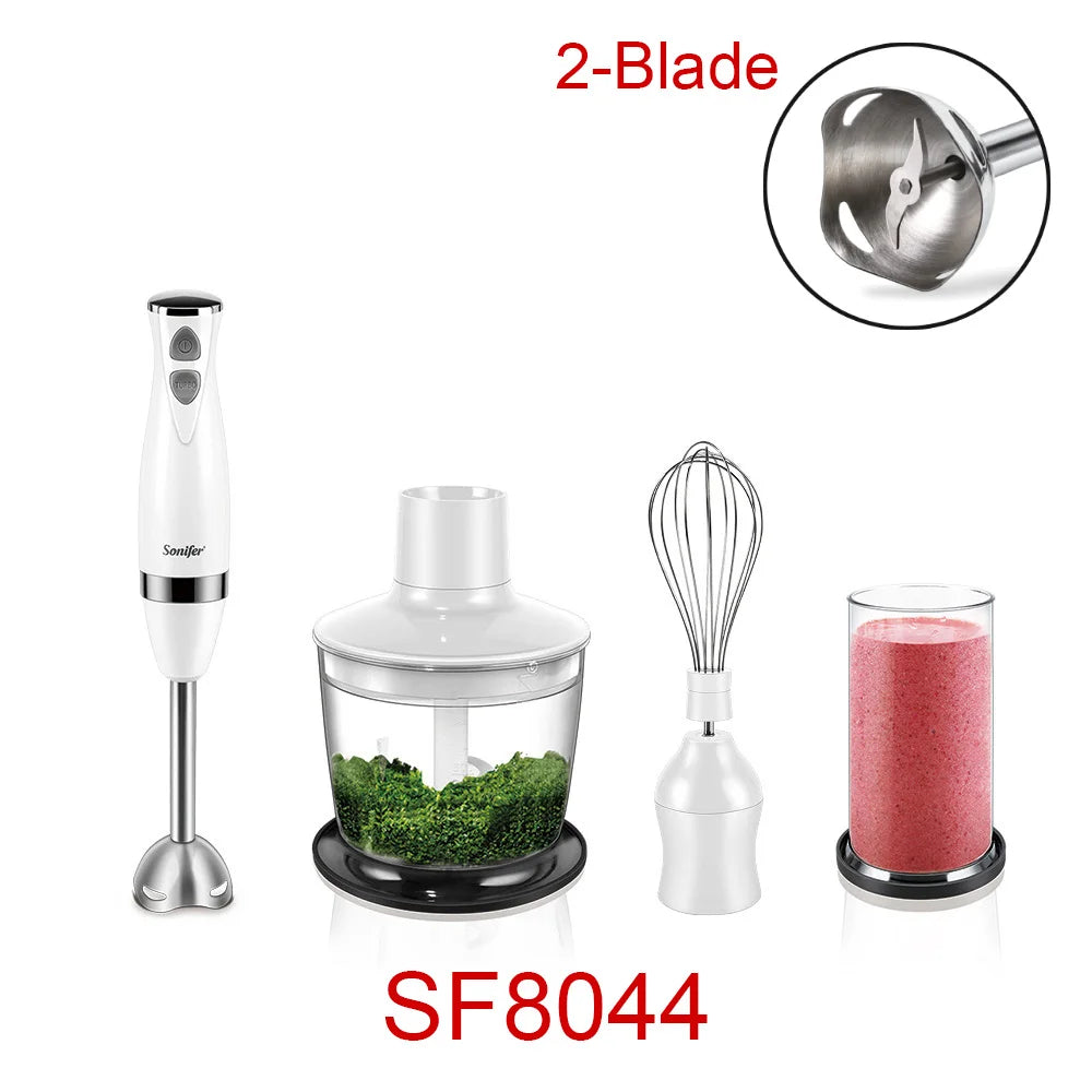 Batidora de mano de acero inoxidable 3 en 1, batidora eléctrica de inmersión con bol, picadora de carne y verduras, batidora Sonifer
