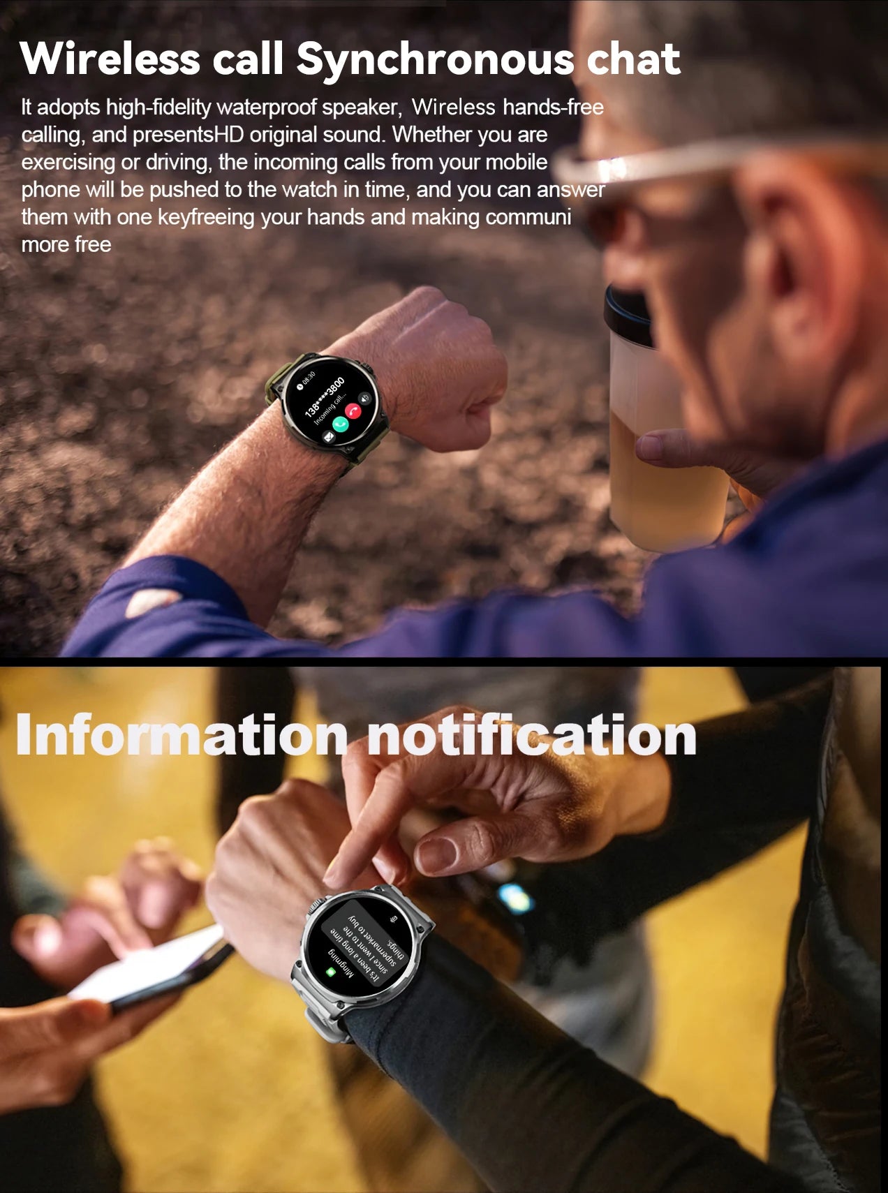 Reloj inteligente Ultra HD de 1,85 pulgadas para hombre, con GPS, pulsera deportiva para exteriores, batería grande de 710 mAh, reloj de seguimiento de actividad física para Android e iOS.