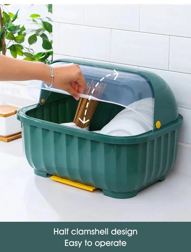 Escurridor de platos de cocina con bandeja de goteo extraíble, soporte para secar utensilios, escurridor de platos, organizador de platos para cocina