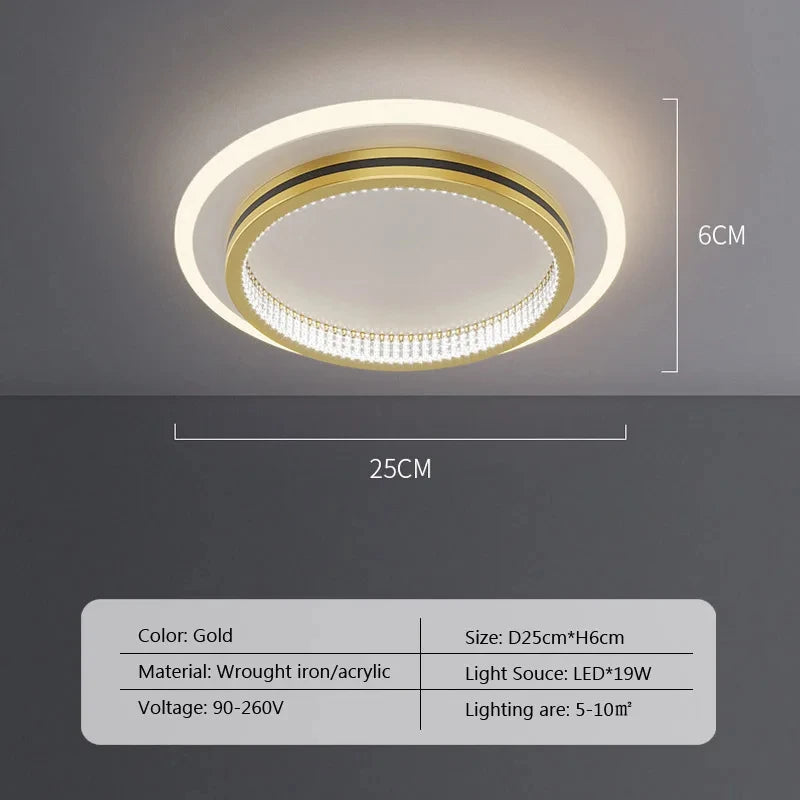 Lámpara de techo LED moderna de lujo para decoración del hogar, lámpara de iluminación para entrada, pasillo, dormitorio, sala de estar, iluminación interior