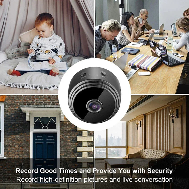 Minicámara WiFi de 9 pulgadas, grabadora de video inalámbrica, grabadora de voz, cámara de monitoreo de seguridad para el hogar inteligente para bebés y mascotas.