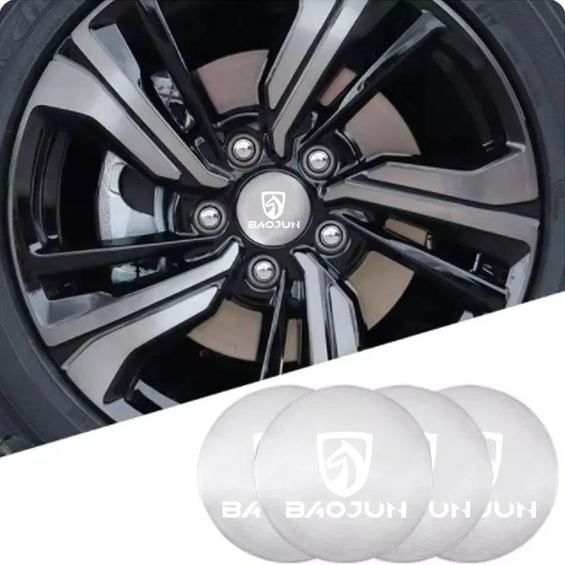 Tapacubos central para rueda de coche, calcomanía con logotipo y emblema, 56 mm, 60 mm y 65 mm, para Baojun 510, 730, 360, 560, RS-5, 530 y 630.