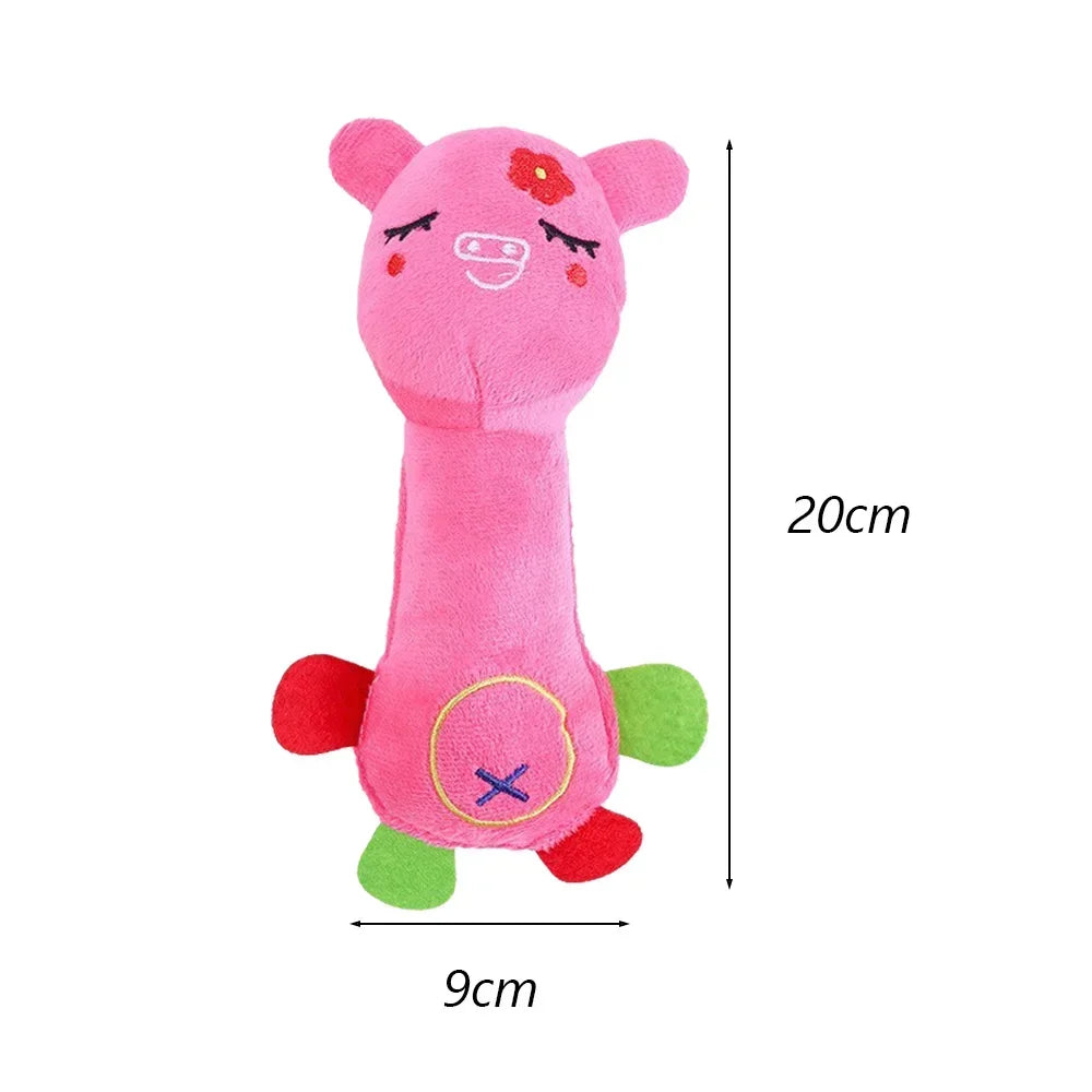 Juguete chirriante con forma de animales para perros pequeños, peluches, juguetes interactivos para masticar, accesorios para jugar con cachorros malteses.