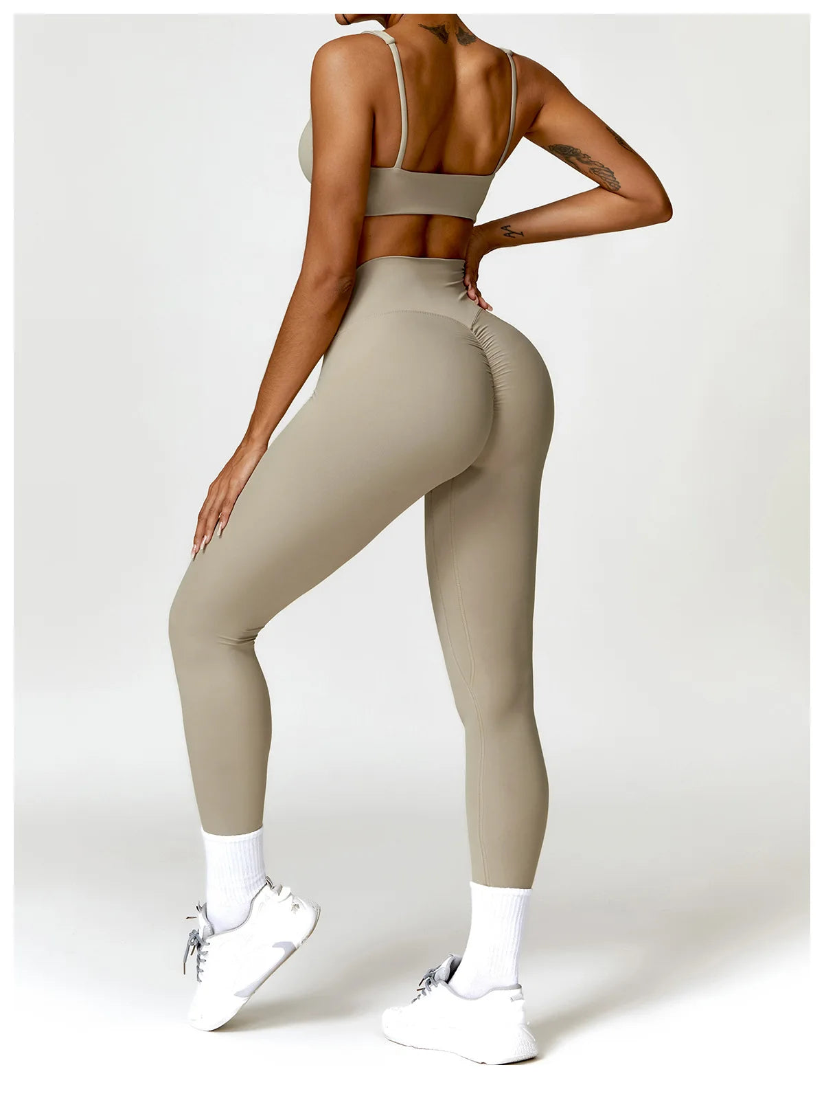 Conjunto de chándal de yoga para mujer, 2 piezas, ropa deportiva para entrenamiento, ropa deportiva, leggings de gimnasio, sujetador de fitness, top corto, trajes deportivos de manga larga
