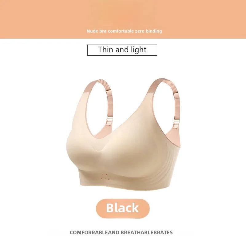 Nuevos sujetadores ultrafinos de verano sin costuras para mujer, deportivos, transpirables, sin aros, de nailon, tallas grandes