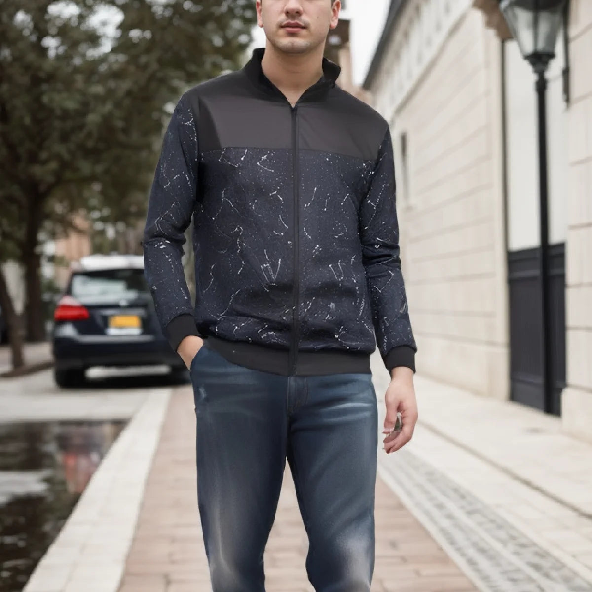 Chaqueta corta holgada de color liso con cuello de béisbol para hombre, abrigo fino informal de negocios, tendencia primavera-otoño 2024