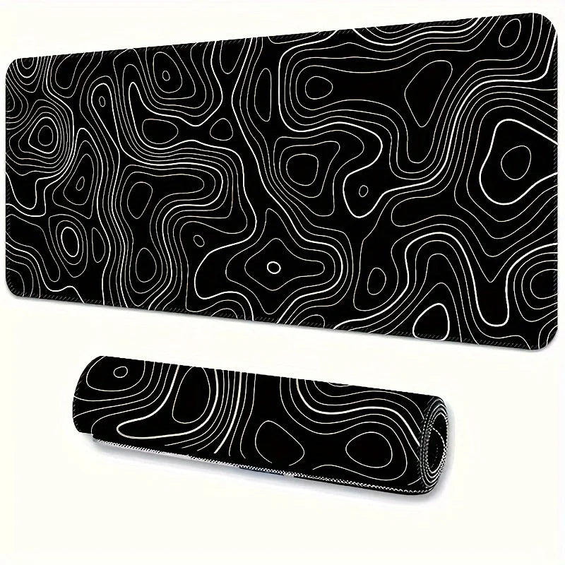 1 alfombrilla de ratón grande para escritorio, alfombrilla para juegos, alfombrilla con bordes cosidos y base de goma antideslizante, alfombrilla extendida.