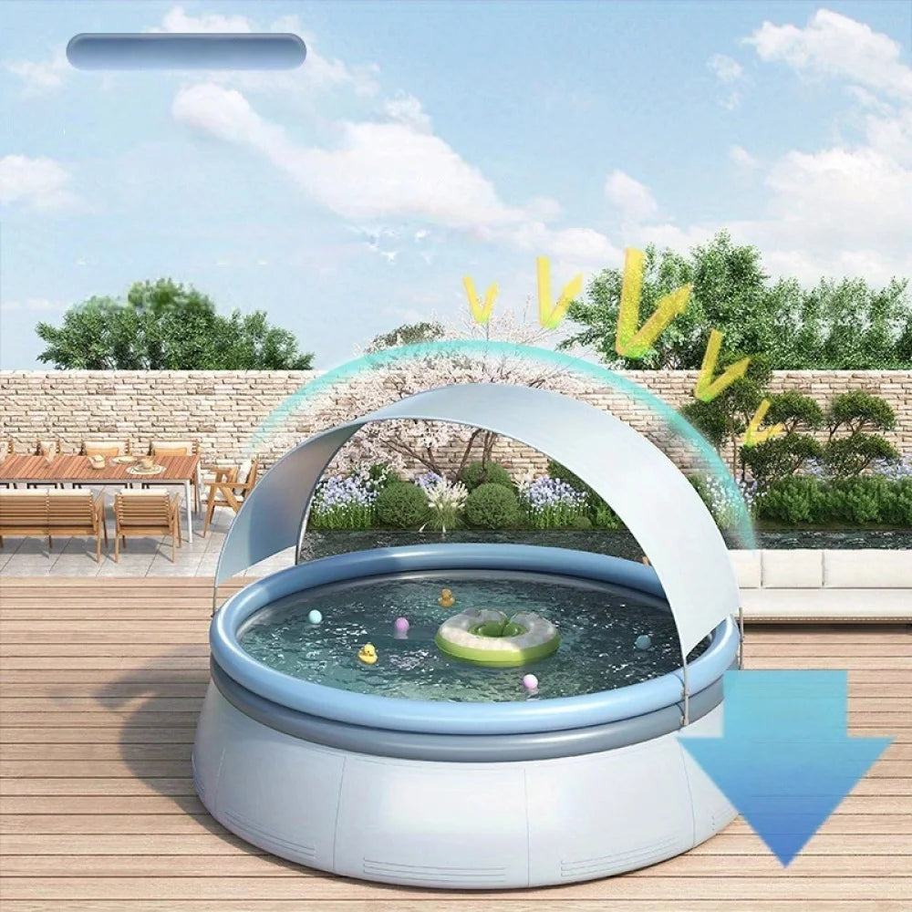 Piscina inflable para exteriores de PVC reforzado de 3 capas, duradera, con capacidad de 1200 galones y capacidad para hasta 3 personas.