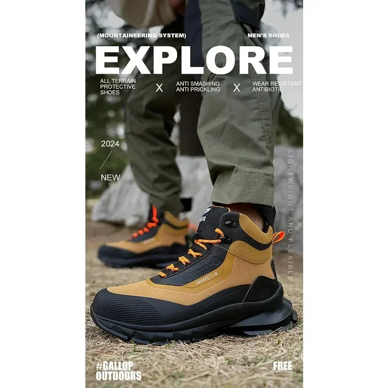 Zapatos de seguridad antisalpicaduras para hombre, botas de trabajo resistentes al desgaste, zapatos con punta de acero, zapatos protectores a prueba de pinchazos, zapatillas de seguridad