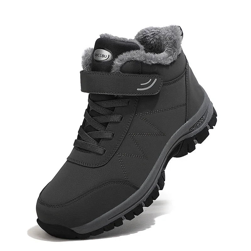 Nuevas botas de invierno para hombre, antideslizantes, para exteriores, para mujer, zapatillas de senderismo, botas de nieve cálidas e impermeables para hombre, botines de felpa unisex.