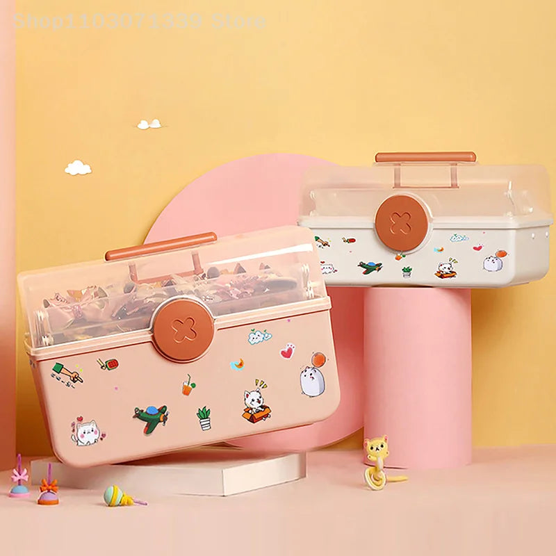 Caja de almacenamiento de accesorios para el cabello para niños, cuerda para la cabeza de bebé, horquilla, banda de goma, organizador de joyas para la cabeza, linda caja de joyería para niña