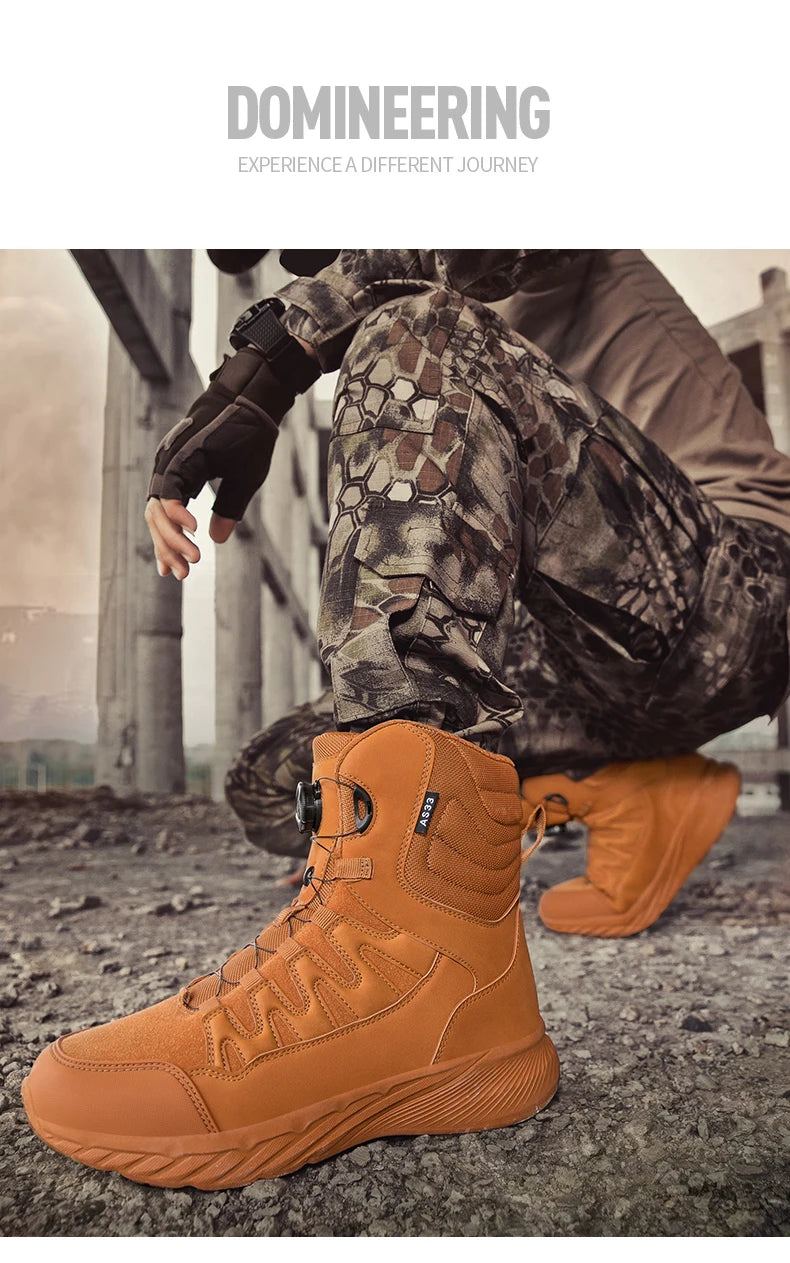 Botas tácticas para hombre, marca Army Boot, estilo militar, hasta el tobillo, para senderismo, seguridad, trabajo en el desierto, escalada, impermeables, de alta calidad.