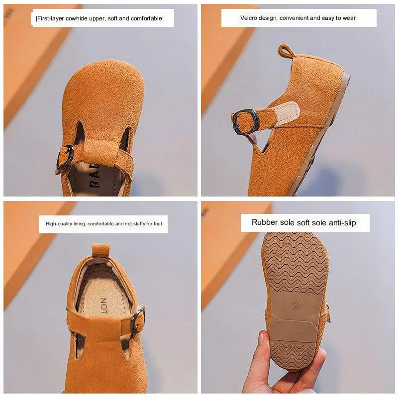 Zapatos planos de invierno para niñas, botas de nieve cálidas de algodón afelpado, suela suave y antideslizante para bebés que empiezan a caminar.
