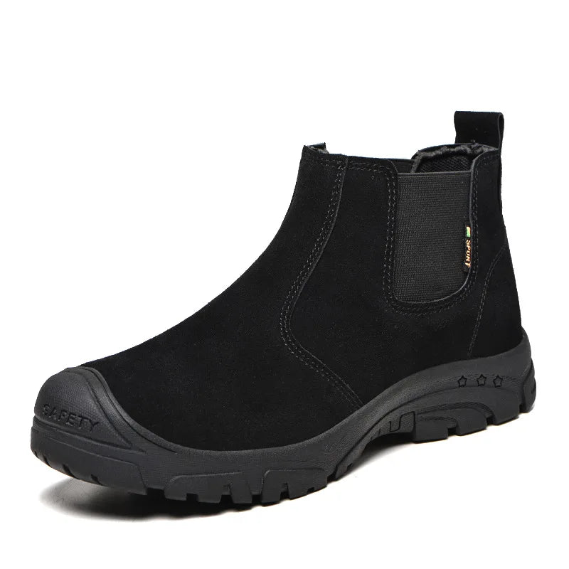 Anti Smashing And Anti Piercing Suede Safety Shoes Men's Steel Toe Cap Protection Work Shoes Fashion Scarpe Antinfortunistiche