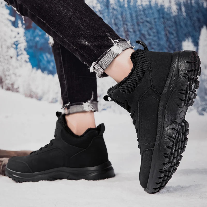 YRZL - Botas de senderismo de invierno para hombre, impermeables, antideslizantes, con aislamiento térmico, cálidas y cómodas, para exteriores, botas de nieve