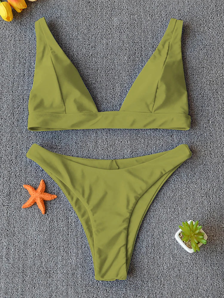 Bikini 2025 Micro Traje de Baño Sexy para Mujer, Traje de Baño Push Up, Conjunto de Bikini de Dos Piezas, Bañador Sólido, Traje de Baño para Mujer.