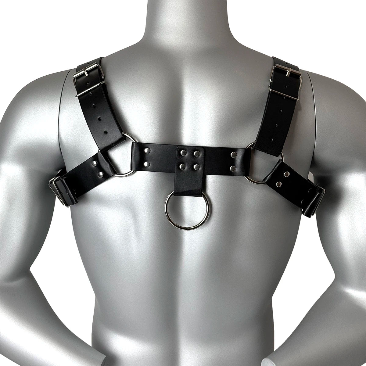 Ropa fetichista para hombres, cinturón de pecho de cuero sintético, arnés ajustable, BDSM, gótico, punk, accesorios eróticos, lencería bondage.