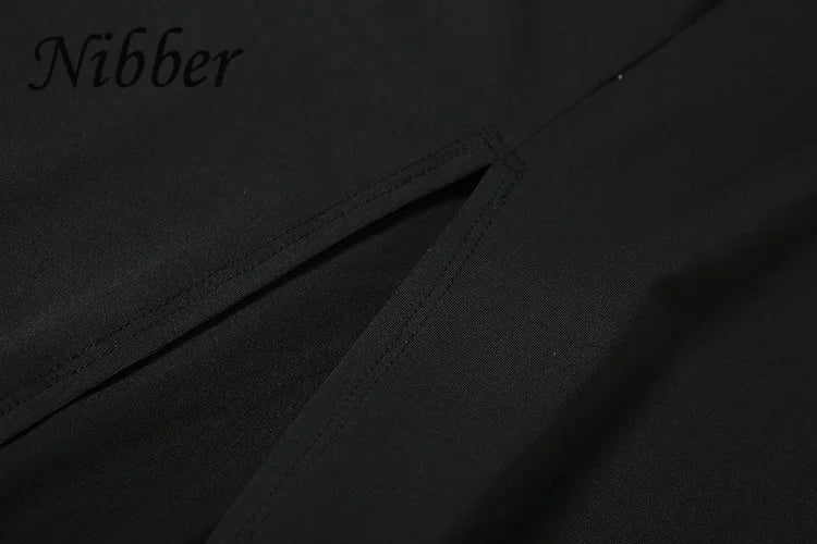 Vestido Nibber de moda para mujer, color liso, halter, sexy, espalda descubierta, abertura, bolso, corte ajustado, estilo cadera, colección verano 2025, rebajas, sencillo, vestidos